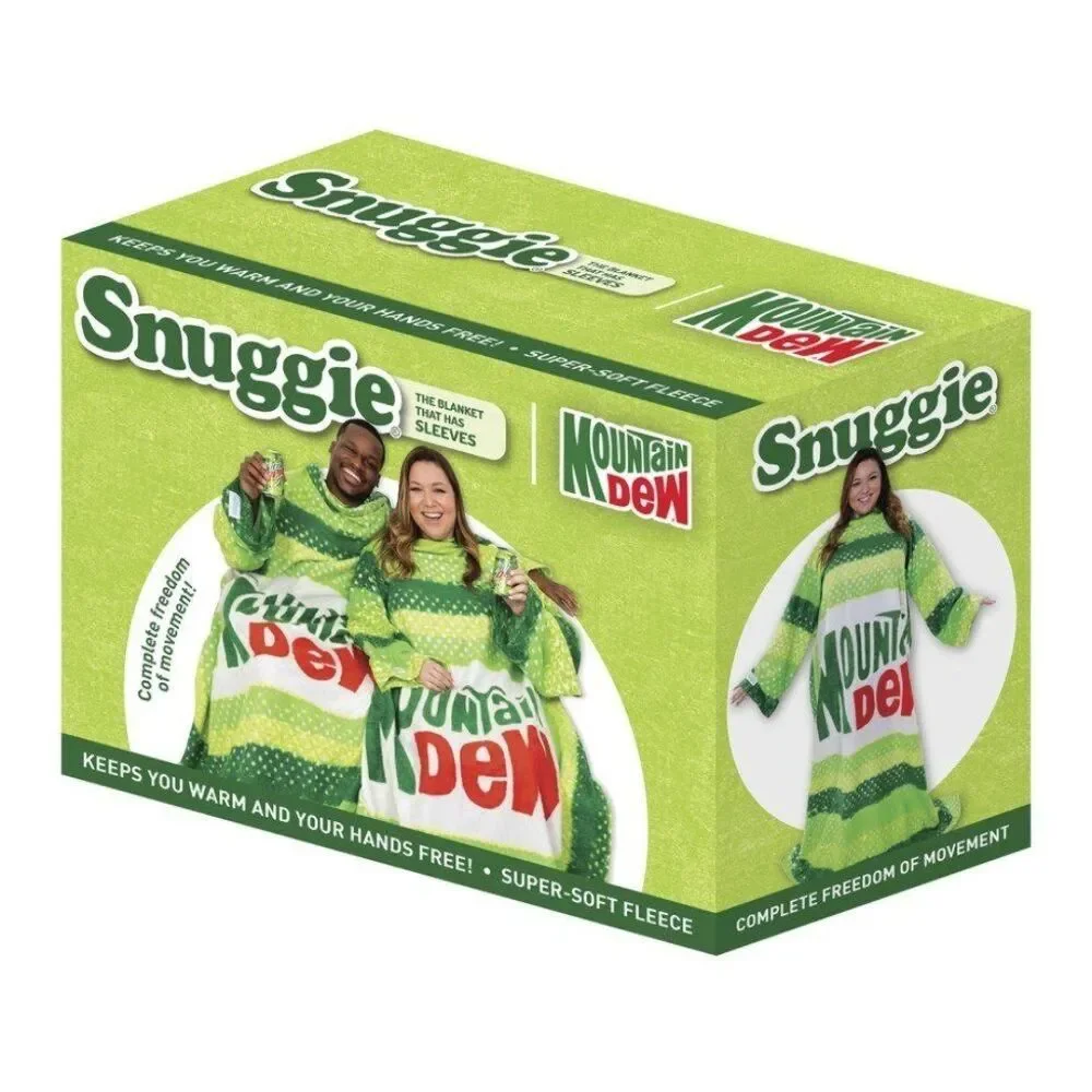 Mt. Dew Throwback SNUGGIE The Original Wearable Soft Fleece Gamer Blanket NEW